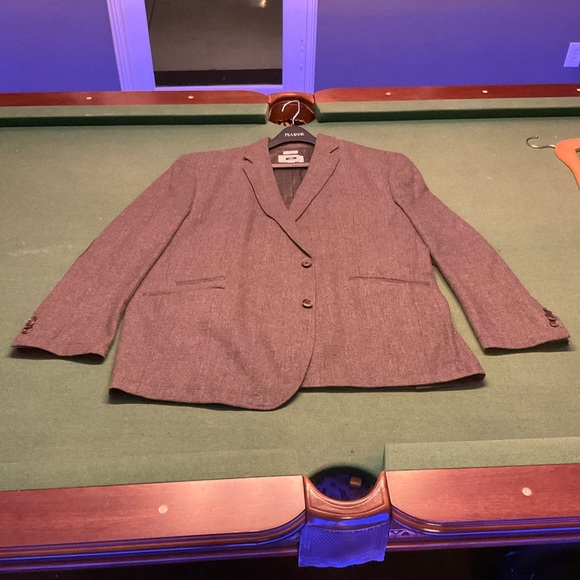 Joseph Abboud Wool Plaid Brow Blazer Vintage 80s 48L - Picture 1 of 8